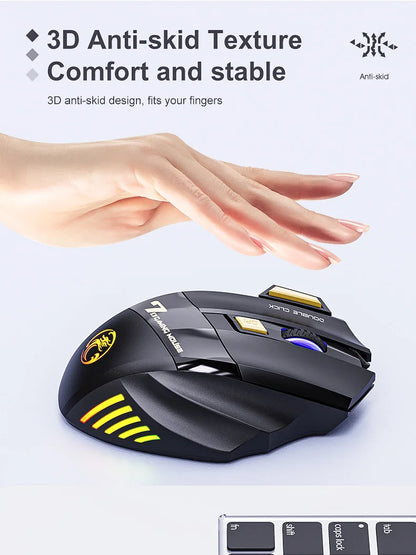 Favolux™ Wireless Gaming Mouse USB IMICE GW-X7 3200DPI Dual Mode Rechargeable 7 Keys 2.4Ghz Silent Mouse Bluetooth 7-color Breathing LED