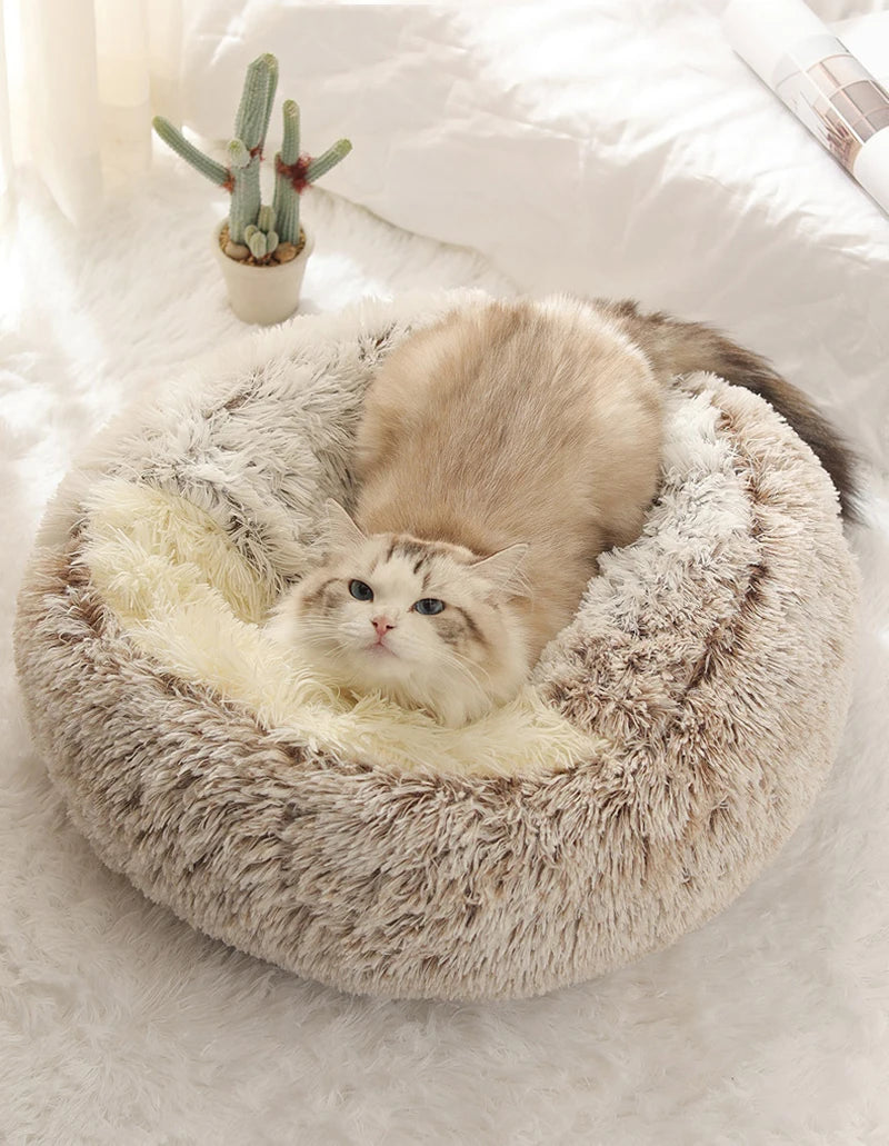 Favolux™ Cat Bed Pet Mattress Warm Soft Plush Pet Bed with Cover Round  Cat Dog  Sleeping Nest Cave for Small Dogs kitten