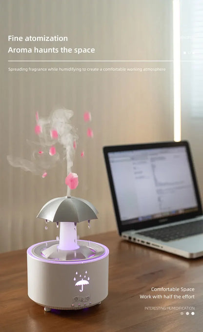 Favolux™ Creative Umbrella Water Drop Air Humidifier with Colorful Light Raindrop Aroma Essential Oil Diffuser Aromatherapy Humidifier