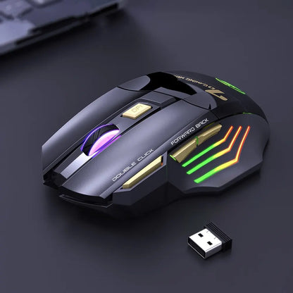 Favolux™ Wireless Gaming Mouse USB IMICE GW-X7 3200DPI Dual Mode Rechargeable 7 Keys 2.4Ghz Silent Mouse Bluetooth 7-color Breathing LED