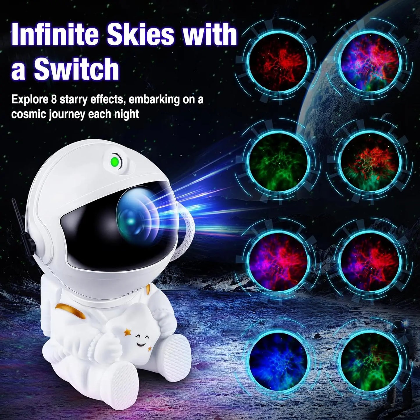 Favolux™ Star Projector Galaxy Night Light Astronaut Space Projector Starry Nebula Ceiling LED Lamp for Bedroom Home Decorative kids gift