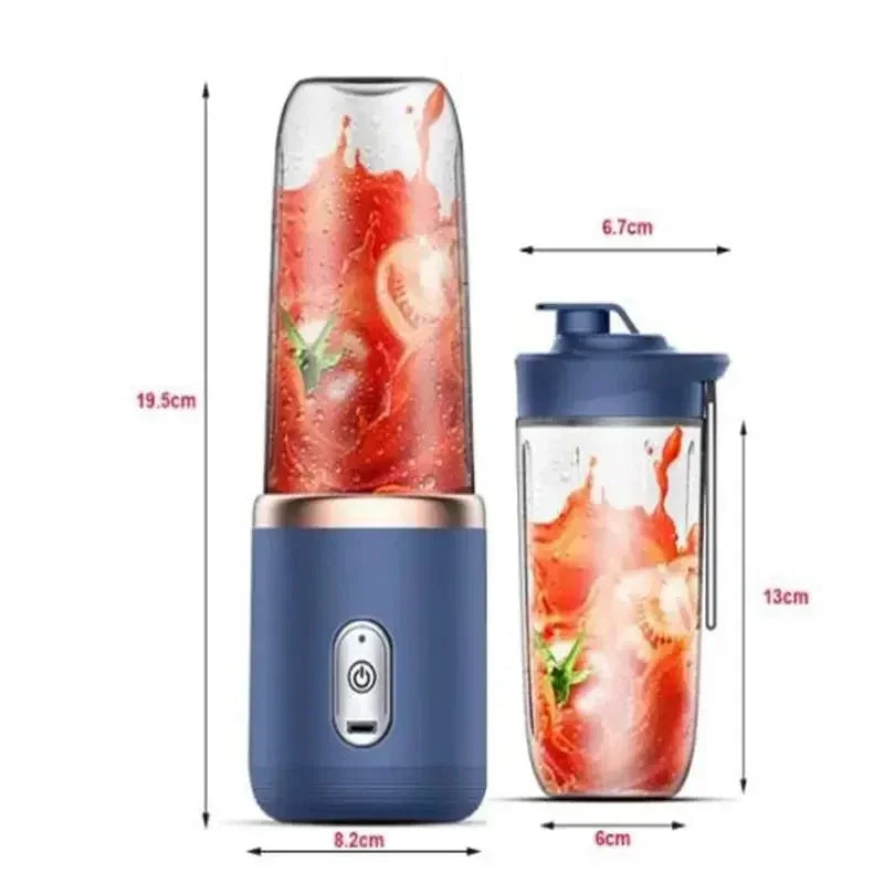 Favolux™ 1/2 pc Blue/Pink Portable Small Electric Juicer Stainless Steel Blade Cup Juicer Fruit Automatic Smoothie Blender Kitchen Tool