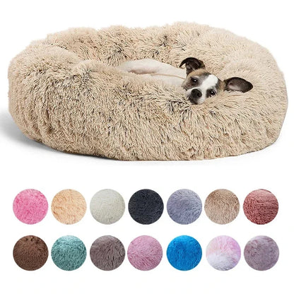 Favolux™ 40-90cm Round Pet Bed for Large Dog Bed Super Soft Cat Bed Long Plush Dog House for Medium Dog House Winter Warm Sleeping