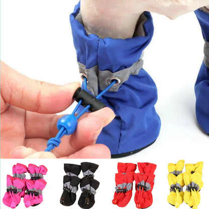 Favolux™ 4pcs/set Waterproof Pet Dog Shoes  Anti-slip Rain Boots Footwear for Small Cats Dogs Puppy Dog Pet Booties Pet Paw Accessories