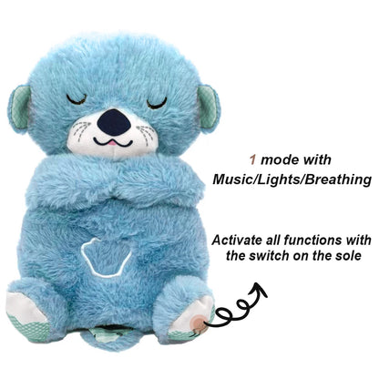 Favolux™ Breathing Bear Baby Soothing Otter Plush Doll Toy Baby Kids Soothing Music Baby Sleeping Companion Sound and Light Doll Toy Gift