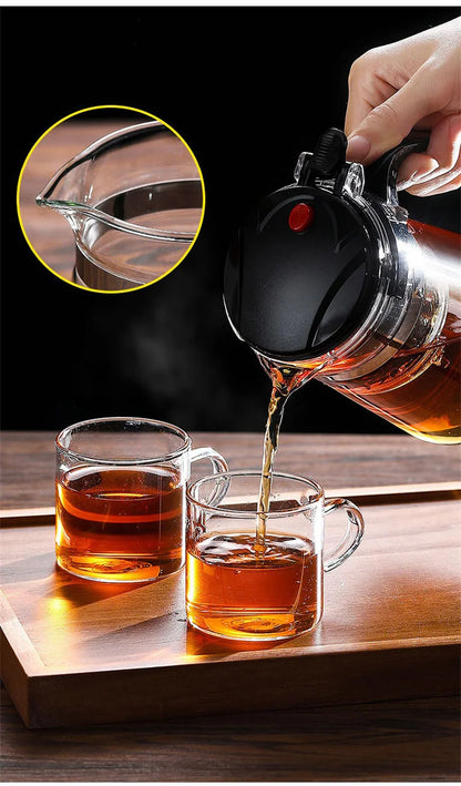 Favolux™ Heat Resistant Glass Teapot One-click filtering Tea Pot Tea Water Separation Filter Tea Maker Coffee Pot Home Teaware Set