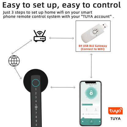 Favolux™ Fingerprint Door Lock Digital Electronic Lock with Password/Key/IC Card/ Smartlife/ Tuya APP Unlock