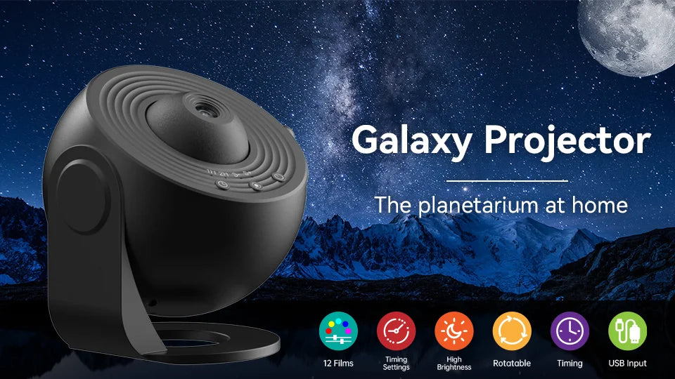 Favolux™ Night Light Galaxy Projector Starry Sky Projector 360° Rotate Planetarium Lamp For Kids Bedroom Valentines Day Gift Wedding Deco