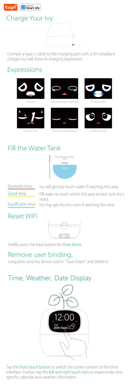 Favolux™ Smart Planter,Endless Fun Over 49 Rich Expressions,7 smart sensors,AI Chips Make Raising Plants Easy and Fun