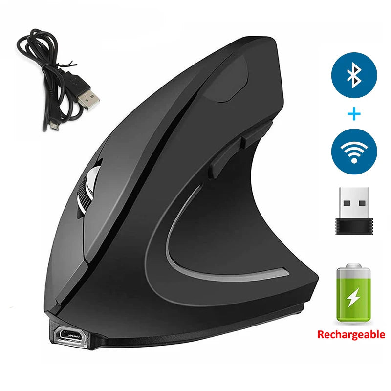 Favolux™ Vertical Ergonomic Gaming Mouse Wireless Rechargeable Gamer Mause Kit Optical 2.4G Mouse Computer PC Laptop Desktop USB Mice