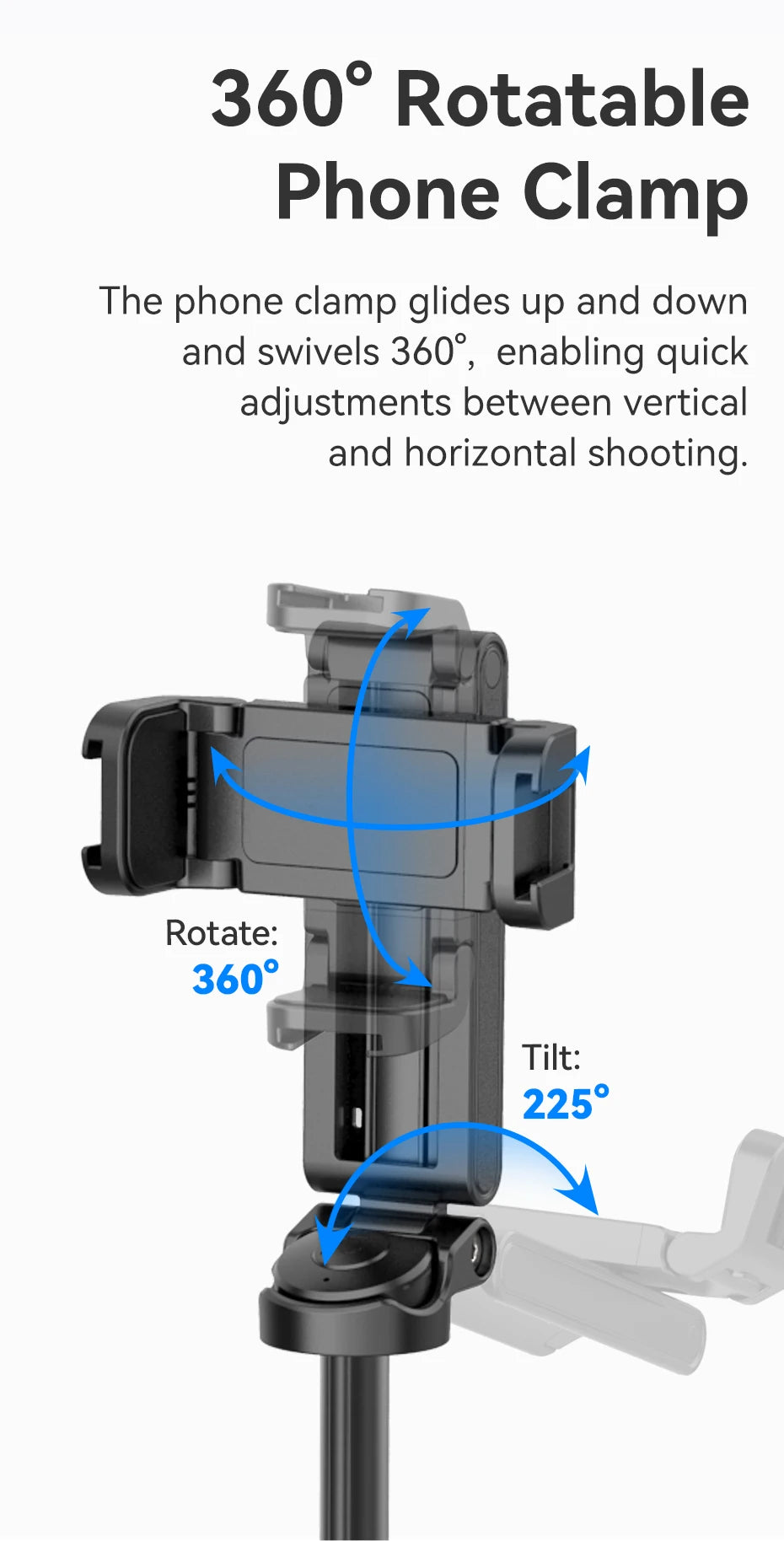 Favolux™ Tripod with Remote 3-in-1 Versatility Selfie Stick Phone Grip with Cold Shoe Mounts Vertical Horizontal Shooting