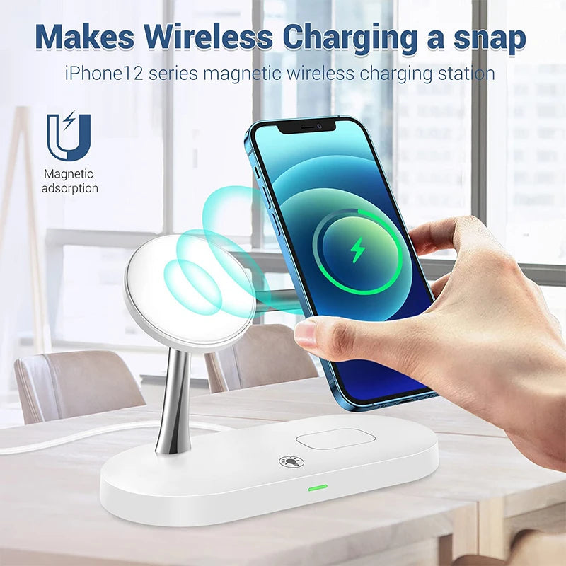 Favolux™ 3 in 1 Wireless Charger Stand For iPhone 12 13 14 15 16 Fast Charging Station for Apple Watch 10 9 8 7 6 5 4 Airpods 2 3 Pro