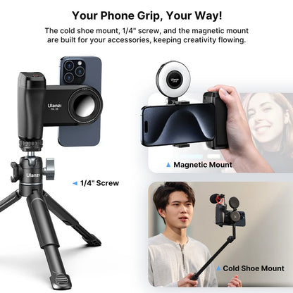 Favolux™ MagSafe Smartphone Camera Shutter Grip Bluetooth Selfie Handle As Camera Photo Stabilizer Vertical Horizontal Shoot