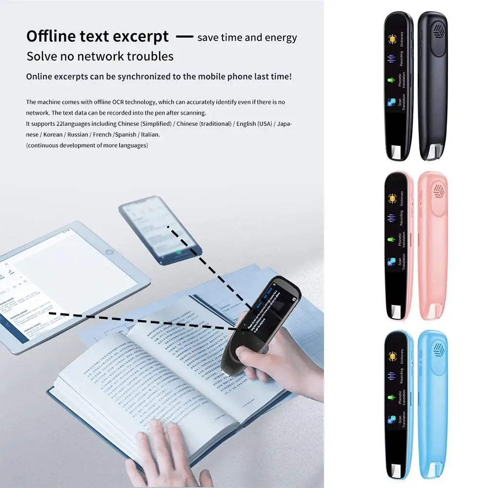 Favolux™ Offline Translation Pen For Teacher Student Dictionary English Intelligent Scanning Point Reading 123 Languages Translator Pen