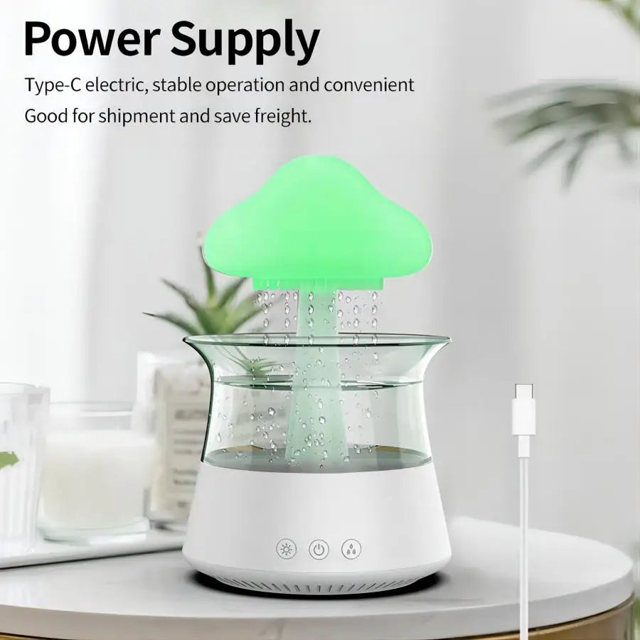 Favolux™ Relax Cloud Rain Diffuser Humidifier Raindrop Aromatherapy Machine Ultrasonic Atomization Humidification Colorful Lamp