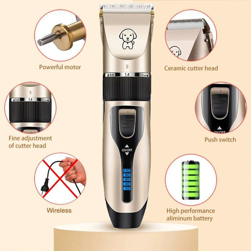 Favolux™ Dog Clipper Dog Hair Clippers Grooming (Pet/Cat/Dog/Rabbit) Haircut Trimmer Shaver Set Pets Cordless Rechargeable Professional