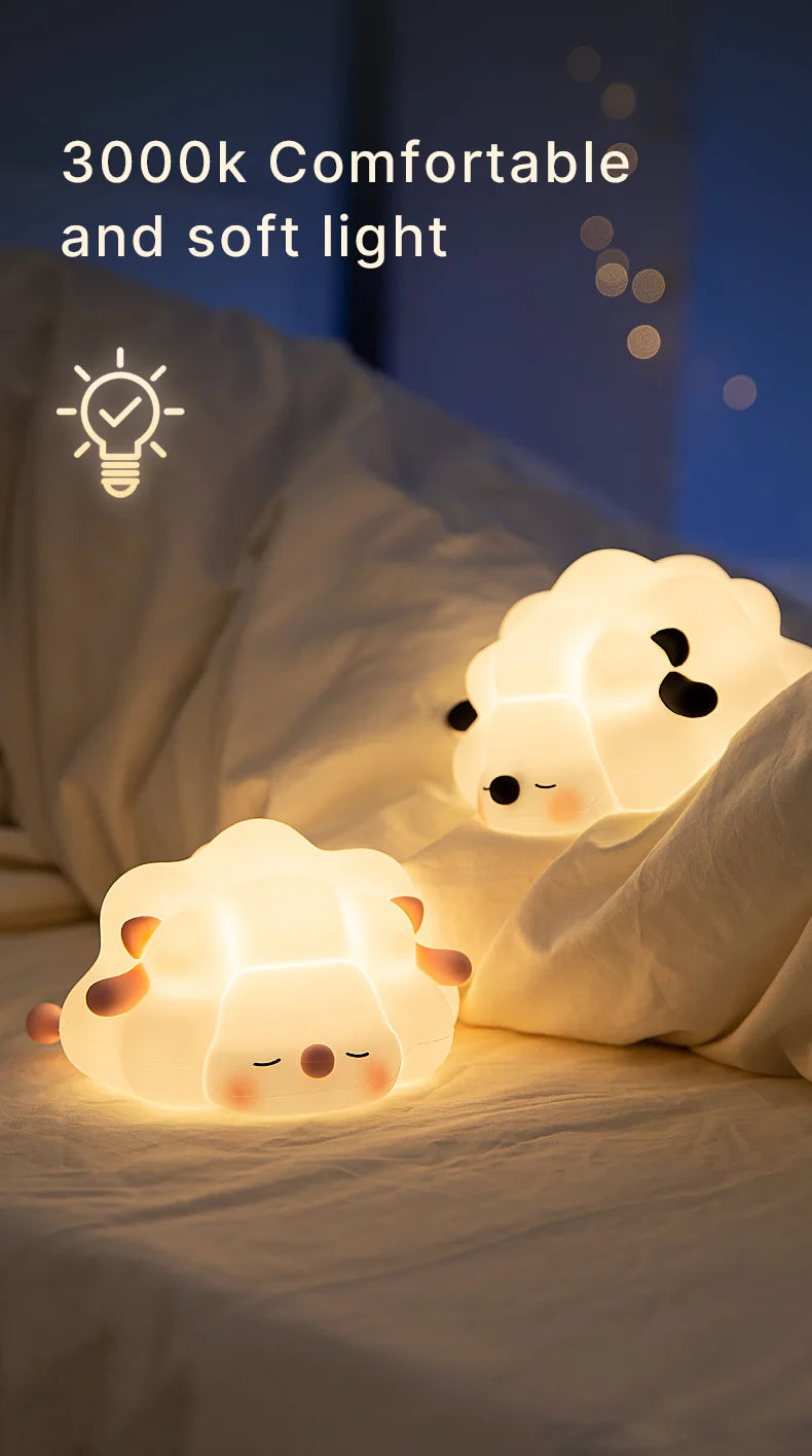 Favolux™ LED Night Light Cute Animal Panda Rabbit Illumination Light USB Charging Timed Bedside Decoration Children's Desktop Light Birth