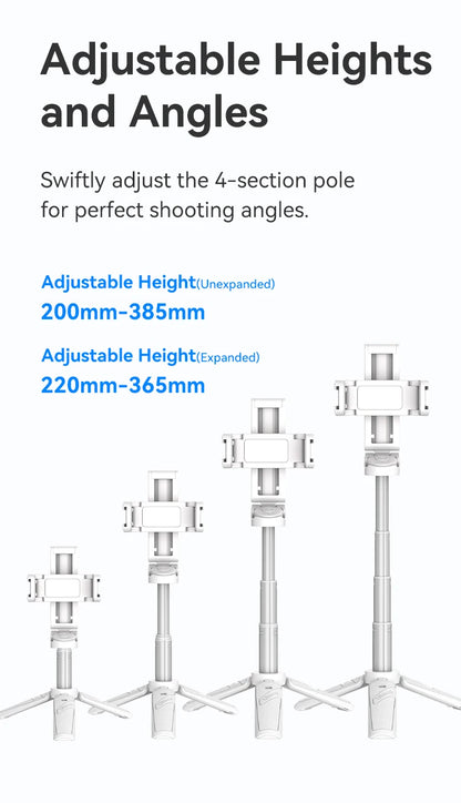 Favolux™ Tripod with Remote 3-in-1 Versatility Selfie Stick Phone Grip with Cold Shoe Mounts Vertical Horizontal Shooting