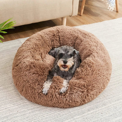 Favolux™ 40-90cm Round Pet Bed for Large Dog Bed Super Soft Cat Bed Long Plush Dog House for Medium Dog House Winter Warm Sleeping