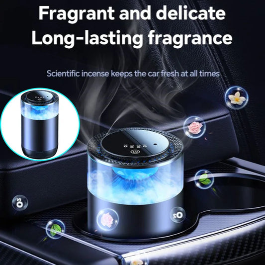 Favolux™ New Smart Car Air Freshener Rechargeable Car Aroma Diffuser Cloud Mist with Sound Pickup Lamp RGB Light for Automotive Interior