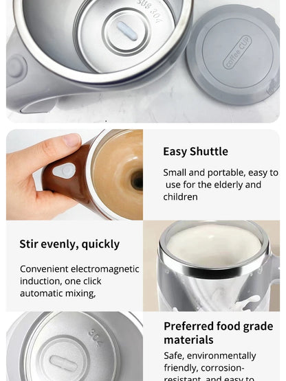 Favolux™ Automatic Stirring Cup Mug Rechargeable Portable Coffee Electric Stirring Stainless Steel Rotating Magnetic Home Drinking Tools