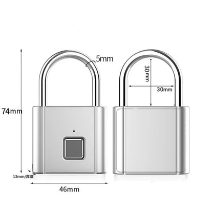 Favolux™ Smart Fingerprint Padlock Waterproof Biometric Fingerprint Keyless Door Lock USB Rechargeable Security Padlock for House Unlock