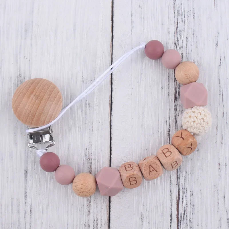 Favolux™ New Baby Pacifier Clips Personalized Name Teethers Toys Dummy Nipples Holder Clip Chain Babies Accessories Newborn Gifts Custom