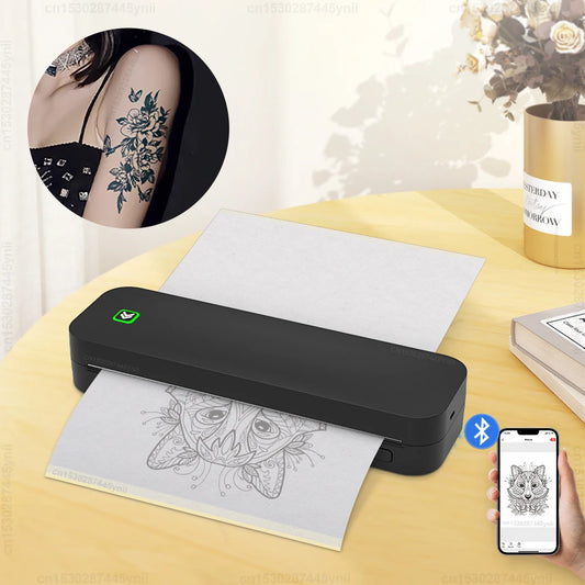 Favolux™ Portable A4 Thermal Printer Inkless Bluetooth Photo PDF Document Printer Memo Note Tattoo Print Wireless Tattoo Stencil Printer