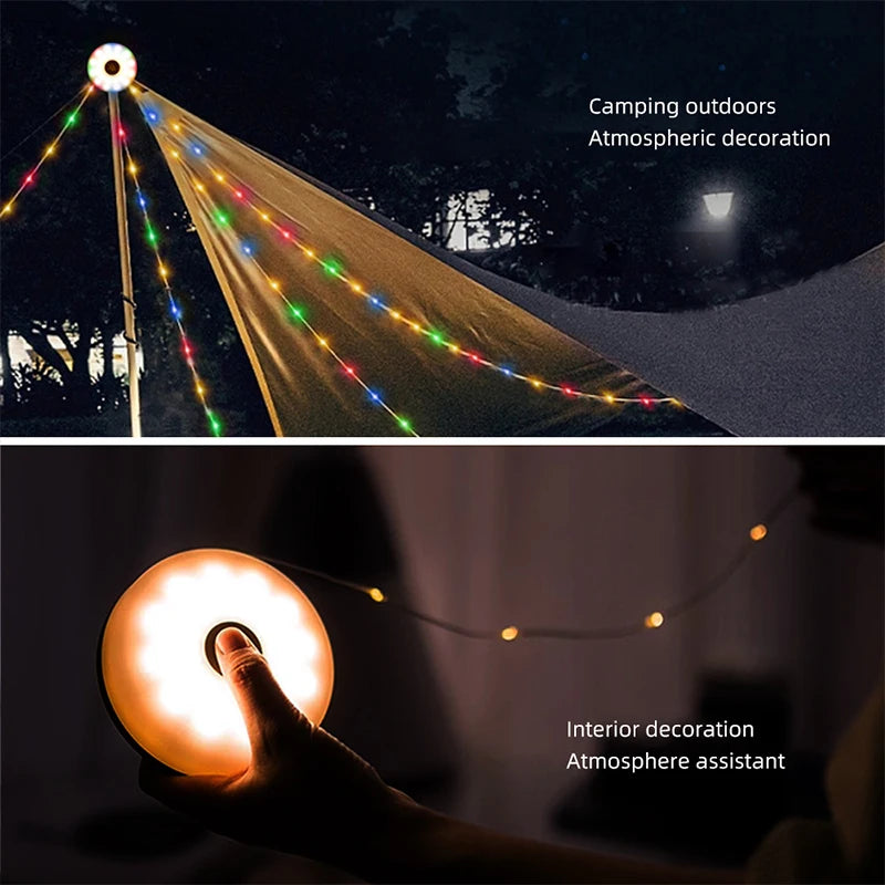 Favolux™ LED Camping Lamp Strip Atmosphere 10M Length Waterproof Recyclable Light Belt Outdoor Garden Decoration Lamp for Tent Room