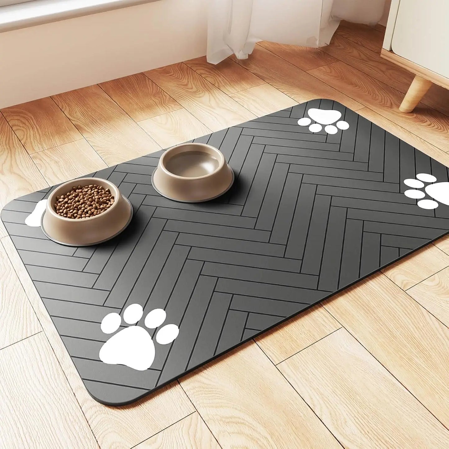 Favolux™ Pet Feeding Mat-Absorbent Pet Placemat for Food and Water Bowl, with Waterproof Rubber Backing, Quick Dry Water Mat for Dog Cat