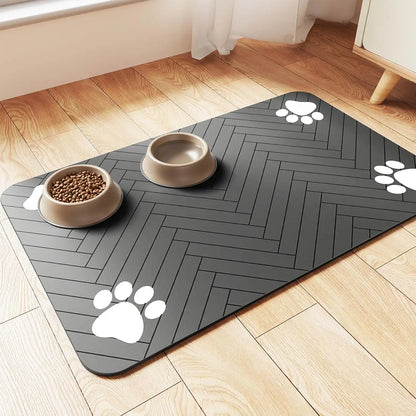 Favolux™ Pet Feeding Mat-Absorbent Pet Placemat for Food and Water Bowl, with Waterproof Rubber Backing, Quick Dry Water Mat for Dog Cat