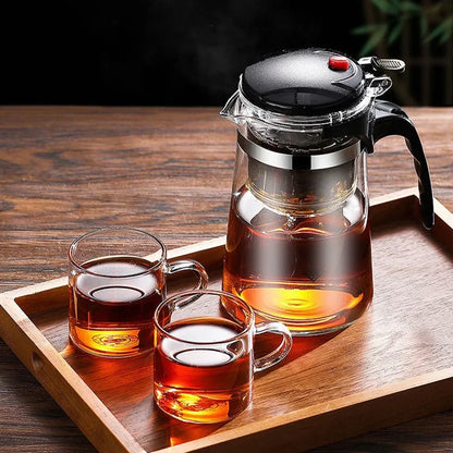 Favolux™ Heat Resistant Glass Teapot One-click filtering Tea Pot Tea Water Separation Filter Tea Maker Coffee Pot Home Teaware Set