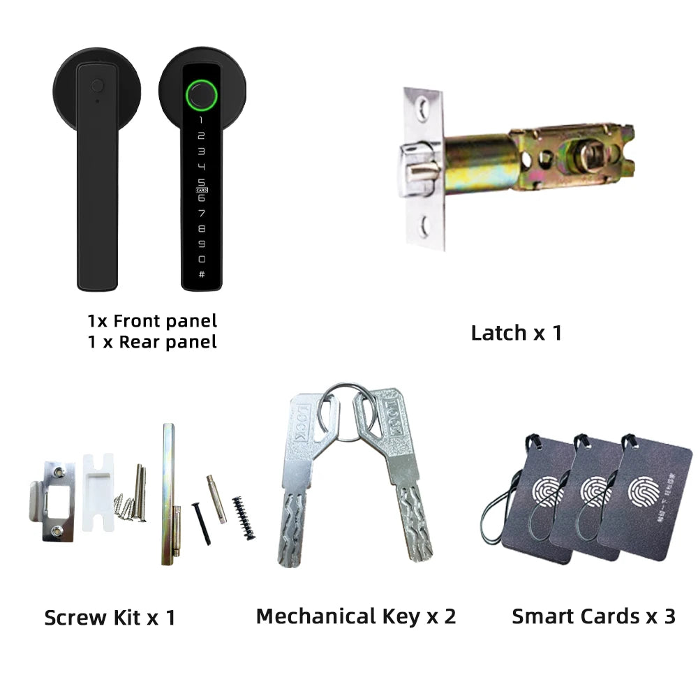 Favolux™ Fingerprint Door Lock Digital Electronic Lock with Password/Key/IC Card/ Smartlife/ Tuya APP Unlock