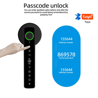 Favolux™ Fingerprint Door Lock Digital Electronic Lock with Password/Key/IC Card/ Smartlife/ Tuya APP Unlock