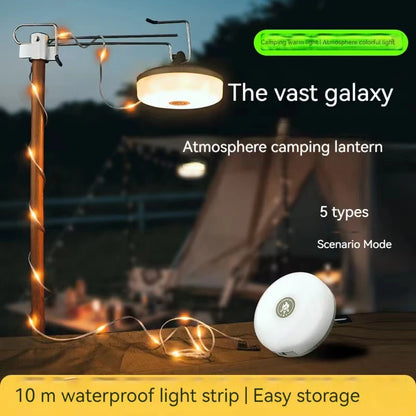 Favolux™ LED Camping Lamp Strip Atmosphere 10M Length Waterproof Recyclable Light Belt Outdoor Garden Decoration Lamp for Tent Room