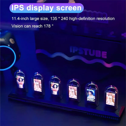 Favolux™ RGB Nixie Tube Clock LED Glows IPS Color Screen DIY Analog Digital Tube Night lights Gaming Desktop Home Decoration Gift Idea