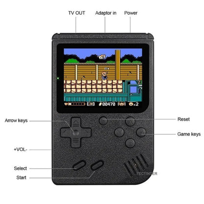 Favolux™ 8-Bit Mini Video Game Console Built in 500 Games Retro Portable Console Handheld Game Player AV Output For Kids Gift Game Boy