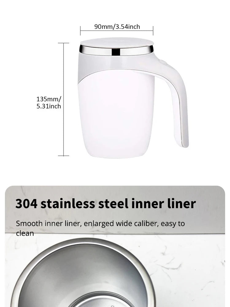 Favolux™ Automatic Stirring Cup Mug Rechargeable Portable Coffee Electric Stirring Stainless Steel Rotating Magnetic Home Drinking Tools