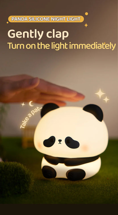 Favolux™ Panda LED Night Light Cute Silicone Night Light USB Rechargeable Touch Night Lamp Bedroom Timing Lamp Decoration Children's Gift