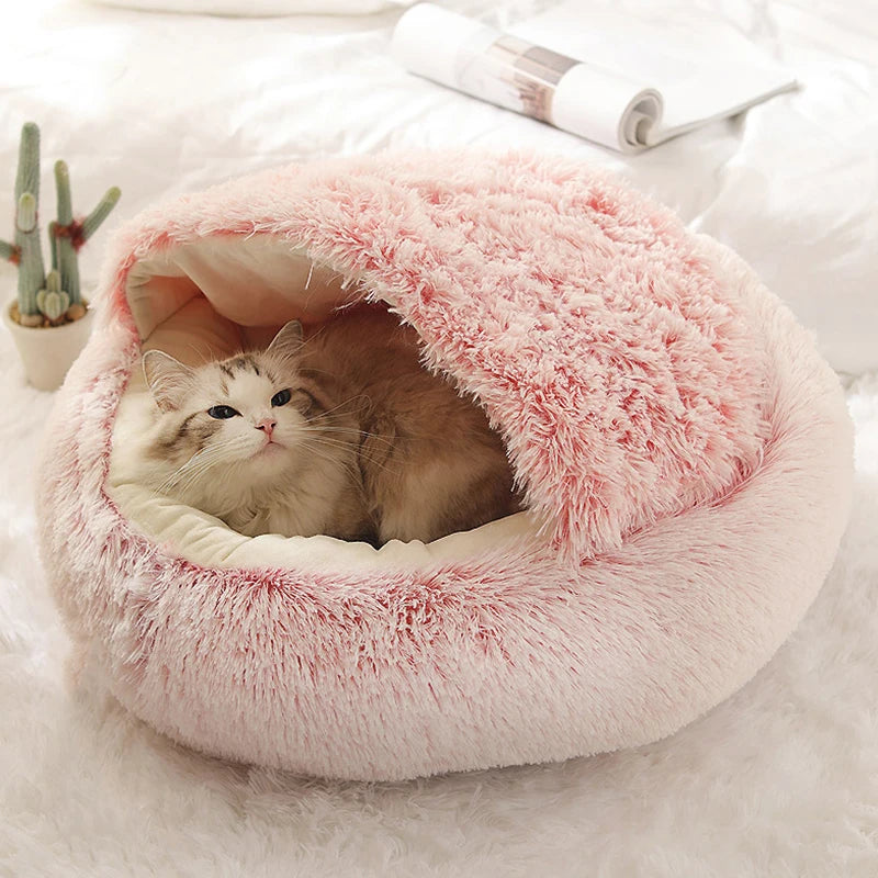 Favolux™ Cat Bed Pet Mattress Warm Soft Plush Pet Bed with Cover Round  Cat Dog  Sleeping Nest Cave for Small Dogs kitten