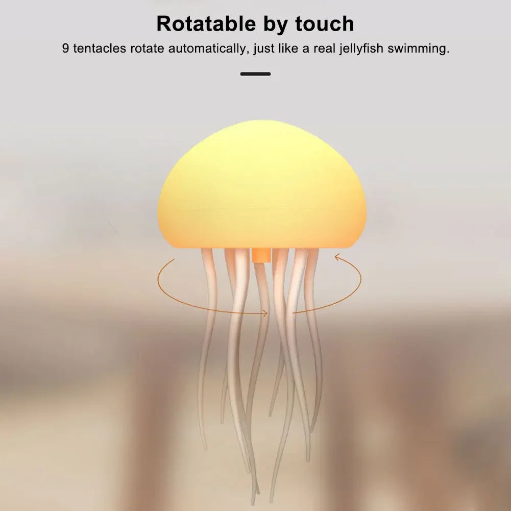 Favolux™ Cartoon Dancing Jellyfish Night Light RGB Gradient Cute Jellyfish Bedside Lamp Voice Control Type-C Charging LED Night Lamp