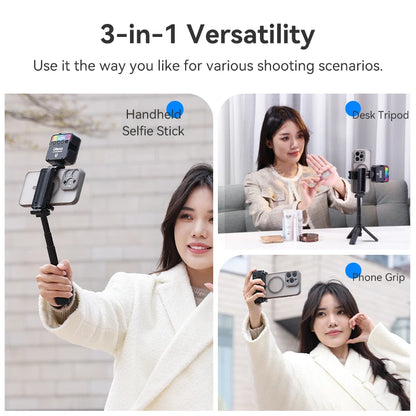 Favolux™ Tripod with Remote 3-in-1 Versatility Selfie Stick Phone Grip with Cold Shoe Mounts Vertical Horizontal Shooting