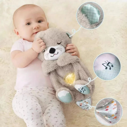 Favolux™ Breathing Bear Baby Soothing Otter Plush Doll Toy Baby Kids Soothing Music Baby Sleeping Companion Sound and Light Doll Toy Gift