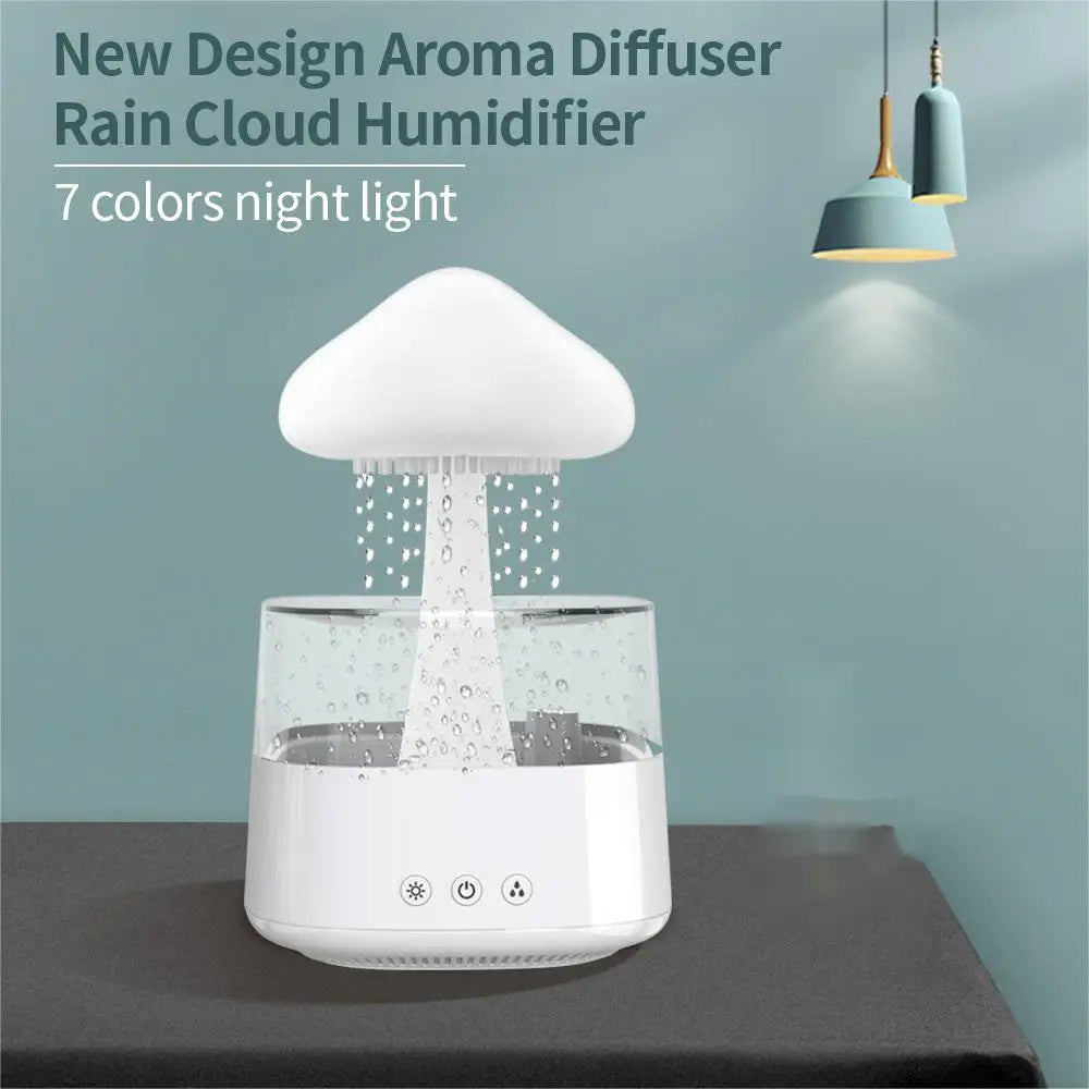 Favolux™ Relax Cloud Rain Diffuser Humidifier Raindrop Aromatherapy Machine Ultrasonic Atomization Humidification Colorful Lamp