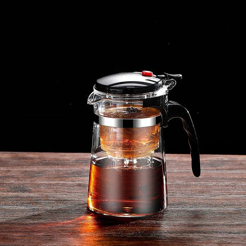 Favolux™ Heat Resistant Glass Teapot One-click filtering Tea Pot Tea Water Separation Filter Tea Maker Coffee Pot Home Teaware Set