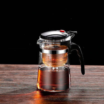 Favolux™ Heat Resistant Glass Teapot One-click filtering Tea Pot Tea Water Separation Filter Tea Maker Coffee Pot Home Teaware Set