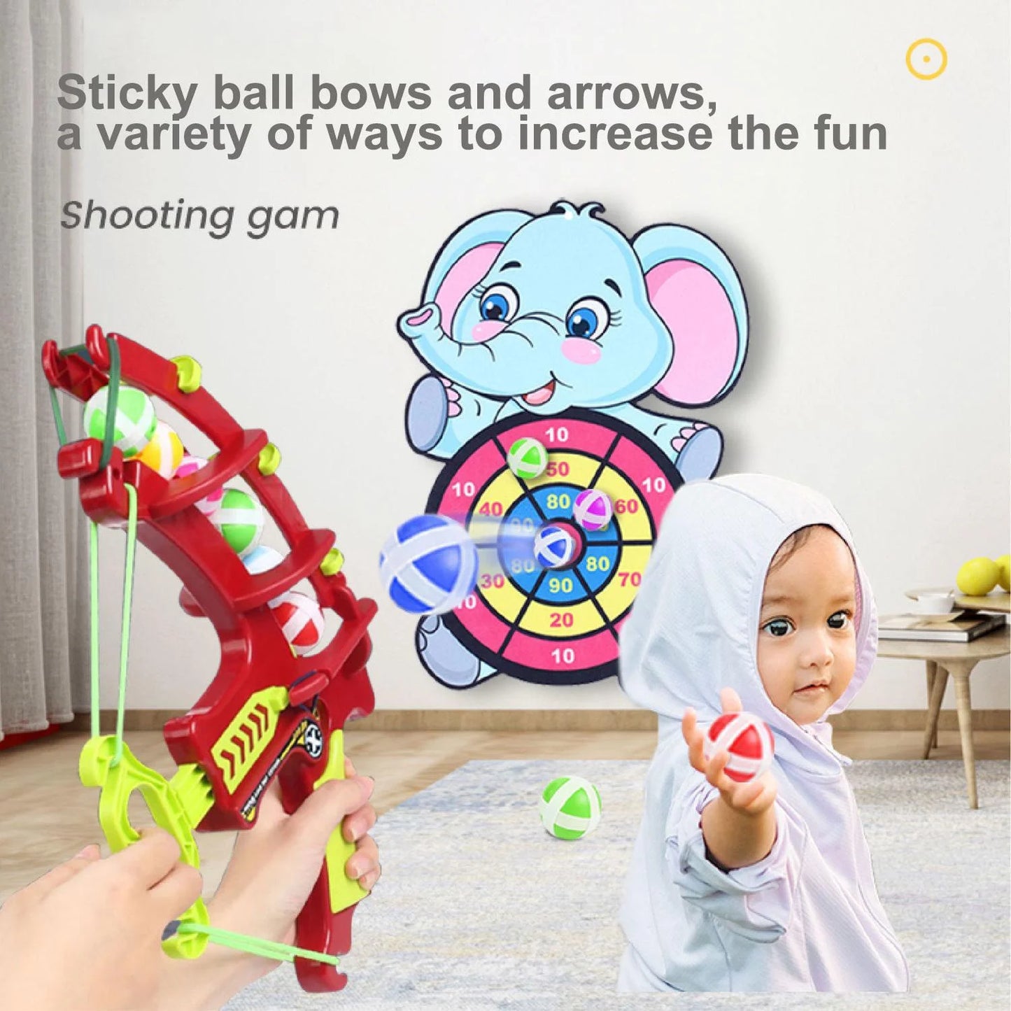 Favolux™ Throw Sport Slingshot Target Sticky Ball Dartboard Basketball Board Games Educational Children's outdoor Game toy