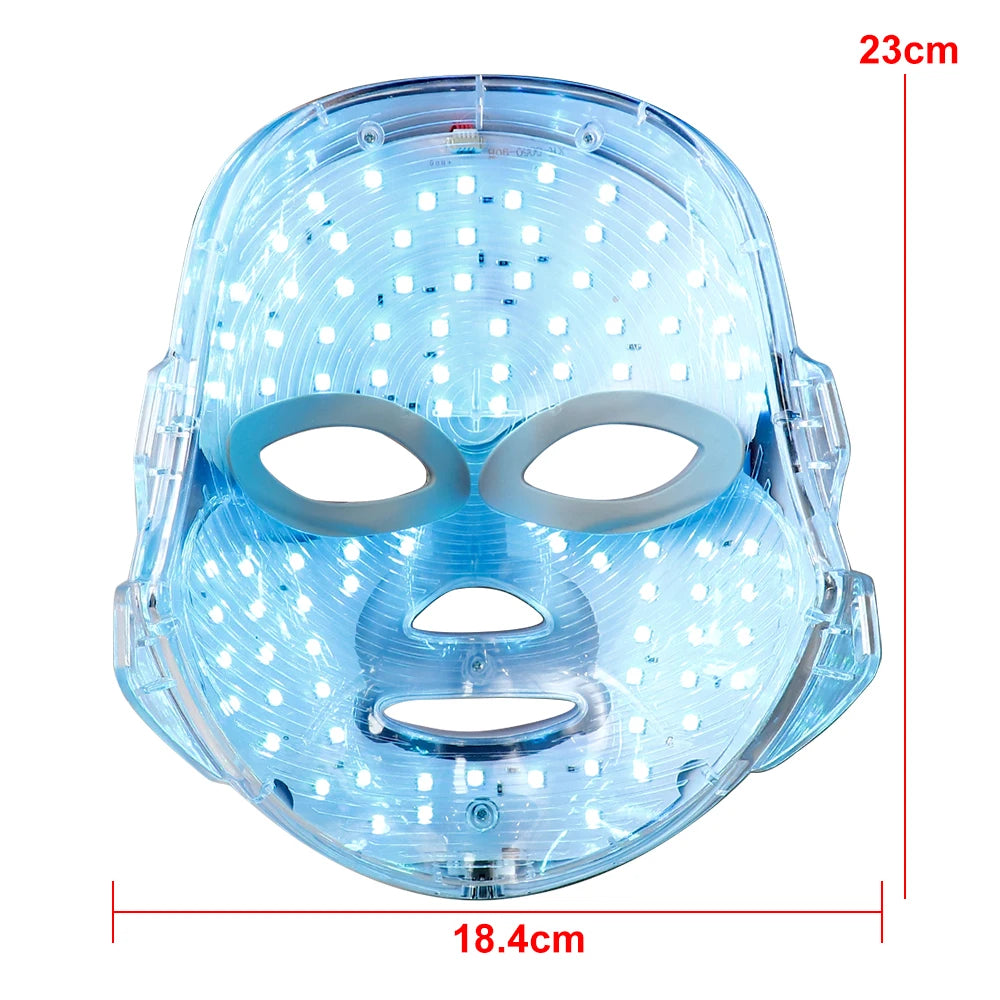 Favolux™ 7 Colors LED Facial Mask Photon Therapy Face Skin Care Mask Anti Acne Therapy Skin Rejuvenation Wrinkle Removal Face Beauty Mask