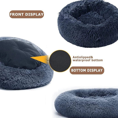 Favolux™ 40-90cm Round Pet Bed for Large Dog Bed Super Soft Cat Bed Long Plush Dog House for Medium Dog House Winter Warm Sleeping