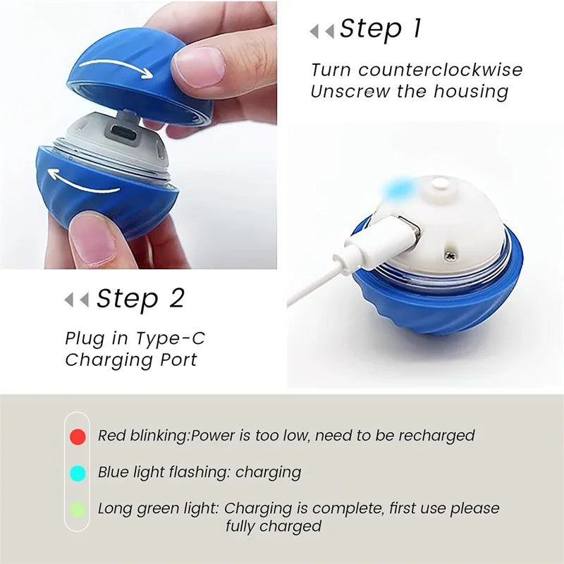 Favolux™ Smart Dog Toy Ball Electronic Interactive Pet Toy Moving Ball USB Automatic Moving Bouncing for Puppy Birthday Gift Cat Products